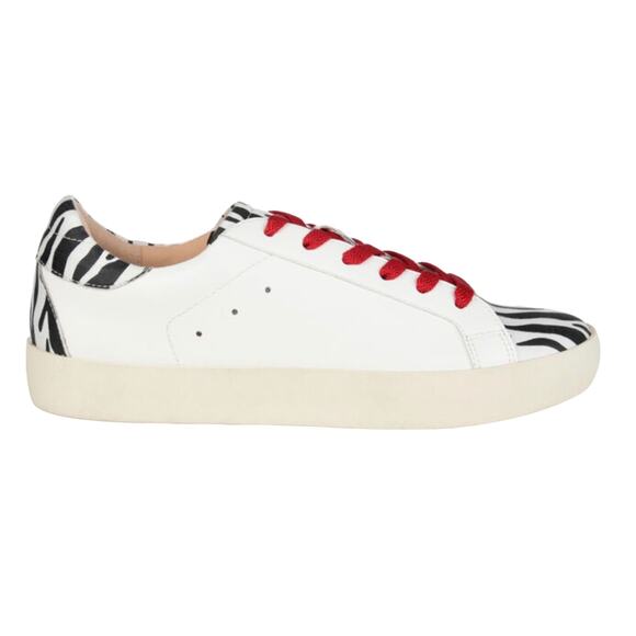 Journee Collection Erica Womens Size 10 Sneakers White Vegan Leather Zebra New - Picture 2 of 9